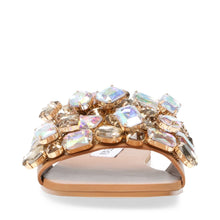 Brionna Rhinestone Slide Sandals in Tan Multi