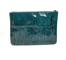 Knightsbridge Gia Pouch Croco Embossed Patent Leather