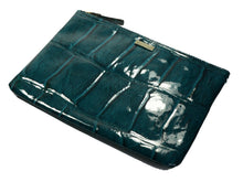 Knightsbridge Gia Pouch Croco Embossed Patent Leather