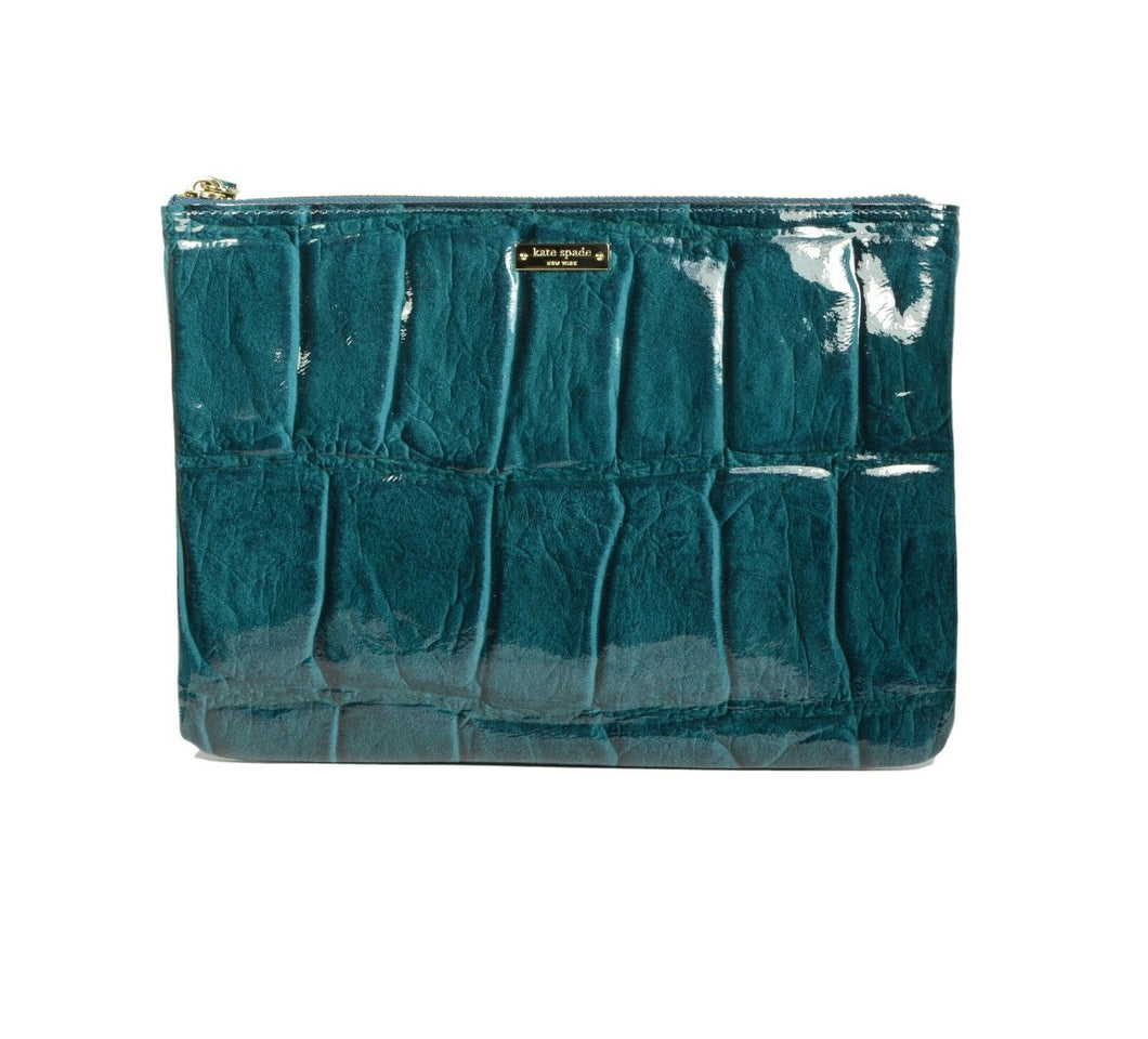 Knightsbridge Gia Pouch Croco Embossed Patent Leather