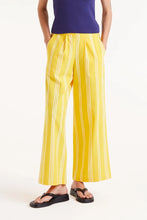 Straight-leg Trousers with Yellow Stripes