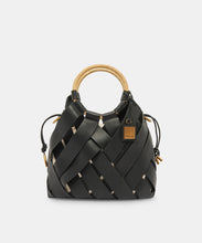 Sienna Top Handle Leather Bag in Black