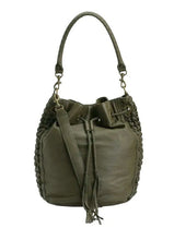 Louisa Bellow Quilted Leather Hobo Crossbody Bucket Bag