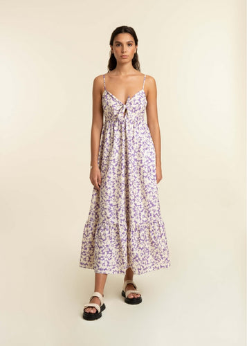 Nadege Woven Dress in Lilac Print