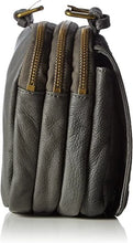 Maike Reptil Leather Crossbody Calf Hair Trim Bag Grey