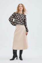 Long-sleeved Top with Ruffles and Horse Print