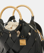 Sienna Top Handle Leather Bag in Black