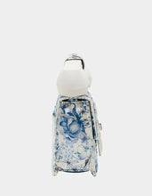 Kitsch Pearl Toile Phone Crossbody Bag in Blue Multi
