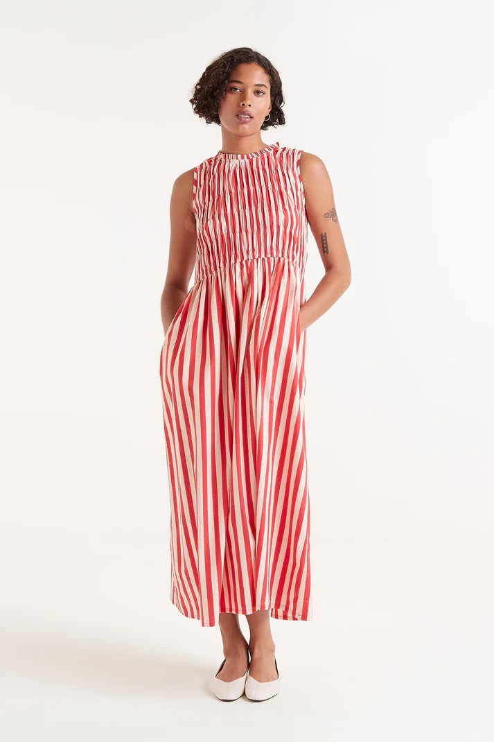 Long Red Striped Dress – Glameur New York