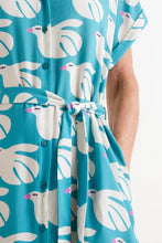 Rayon Midi Dress in Dove Print