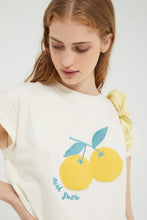 Cotton T-shirt with Yuzu Print