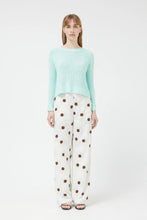 Green Sun Floral Straight Trousers