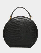 Vintage Embroidered Hat Box Crossbody Bag in Black