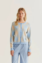 Blue Diamond Pattern Knit Cardigan