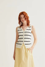 Knitted Vest with Black and White Stripes