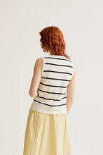 Knitted Vest with Black and White Stripes
