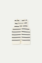 Knitted Vest with Black and White Stripes