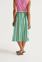 Bamboo Green Print Midi Skirt