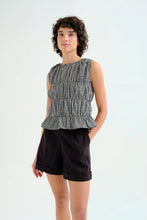 Black Gingham Check Top