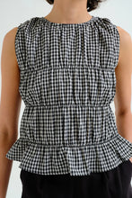 Black Gingham Check Top