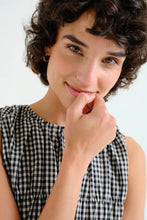 Black Gingham Check Top