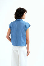 100% Cotton Chambray Light Blue Short Sleeve Shirt
