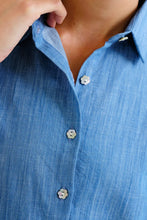 100% Cotton Chambray Light Blue Short Sleeve Shirt
