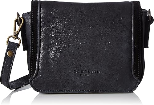 Licia Silky Coated Leather Mini Crossbody Bag Black