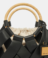 Sienna Top Handle Leather Bag in Black