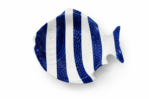 Fish Soup Plate Blue Stripes
