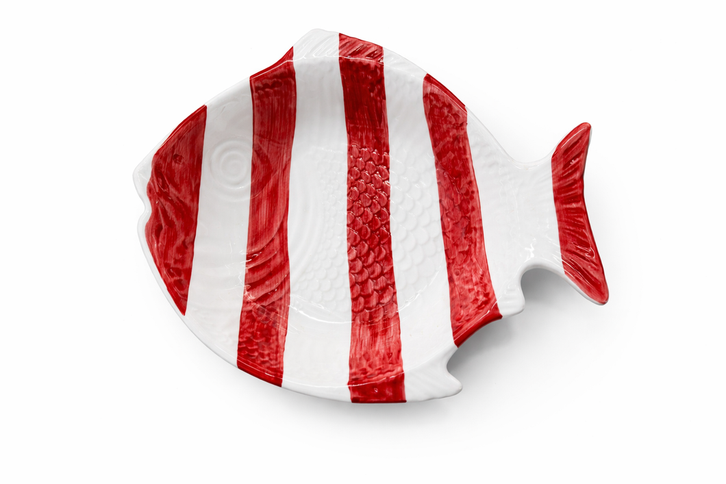 Fish Soup Plate Red Stripes
