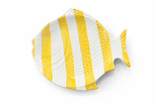 Fish Soup Plate Yellow Stripes