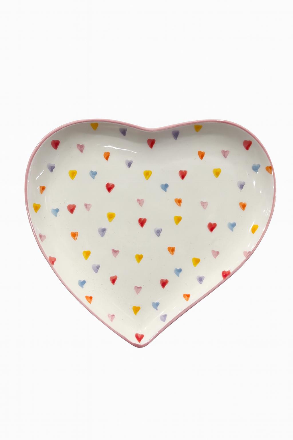Rainbow Love Dessert Plate Pink