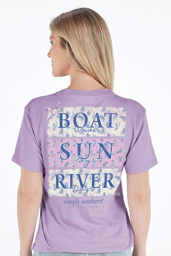 Boat Sun River Print Tee