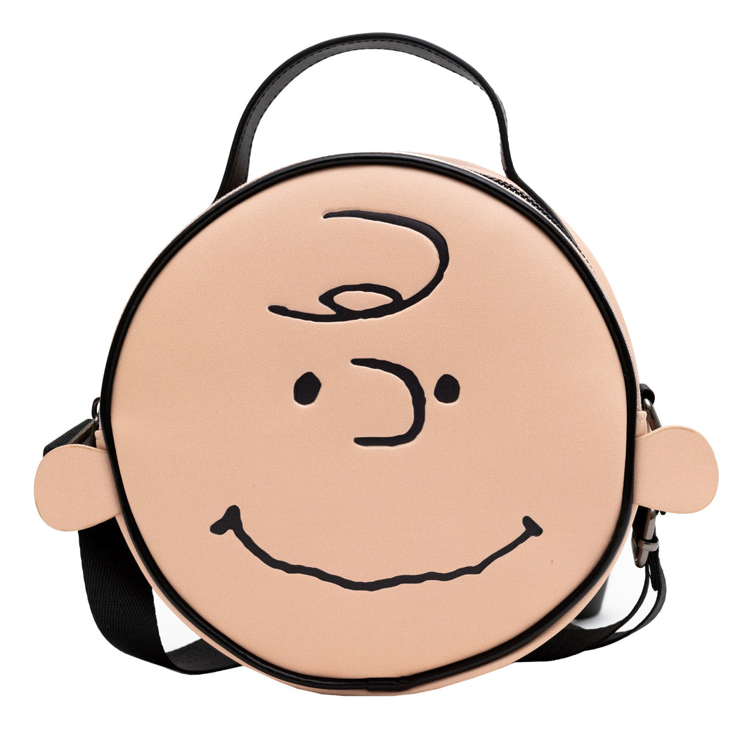 PEANUTS Charlie Brown Smiling Face Round Crossbody Bag