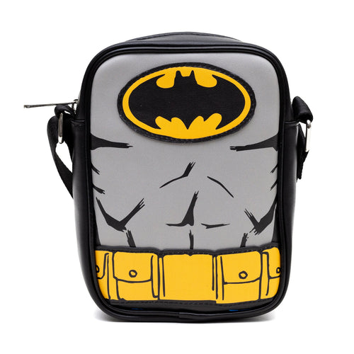 DC Comics Batman Logo and Belt Appliques Crossbody Bag