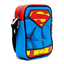 DC Comics Superman Close Up Logo and Belt Appliques Crossbody Bag