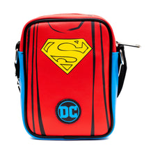 DC Comics Superman Close Up Logo and Belt Appliques Crossbody Bag