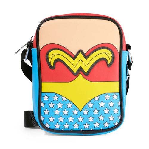 DC Comics Wonder Woman Body Character Close Up Logo Crossbody Bag