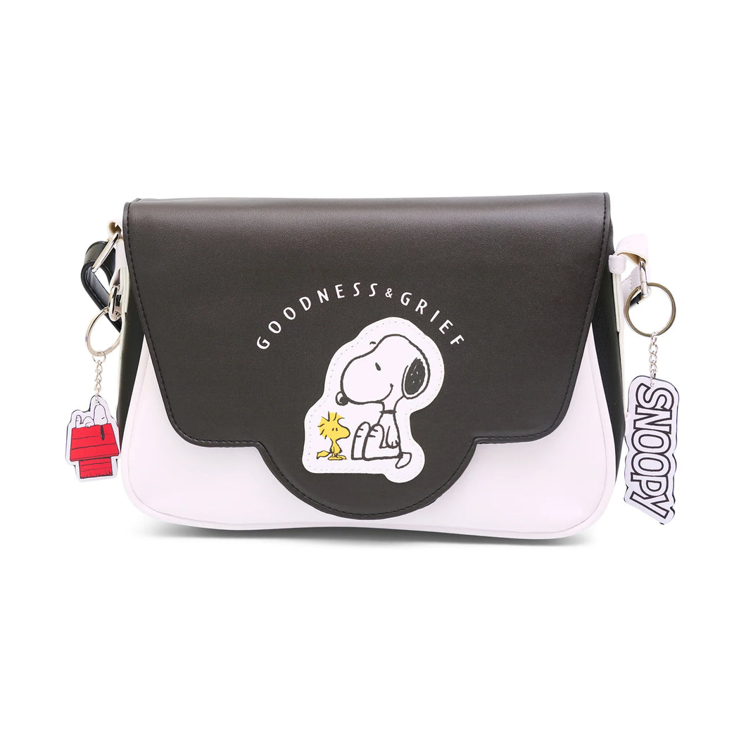 PEANUTS Snoopy & Woodstock Goodness and Grief Fold Over Crossbody Bag