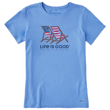 Americana Beach Chairs Short Sleeve Women's Tie Dye Crusher Tee
