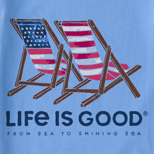 Americana Beach Chairs Short Sleeve Women's Tie Dye Crusher Tee