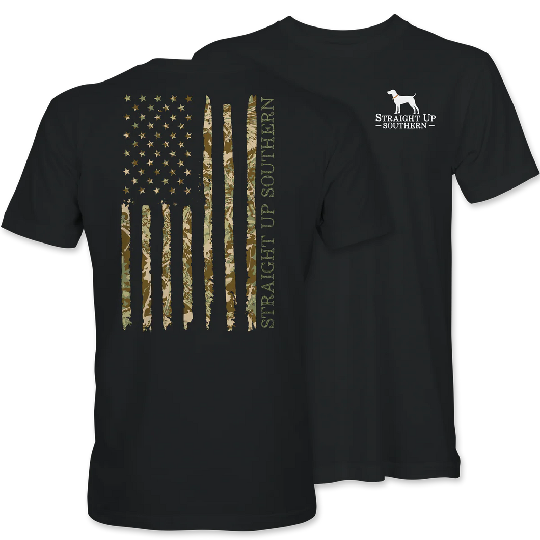 US Camo Flag Camouflage American Flag T-shirt