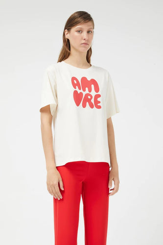 Cotton T-shirt with Amore Print