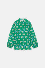 Flower Print Long Sleeved Loose Fit Shirt