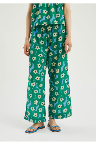 Flower Print Mid-rise Trousers