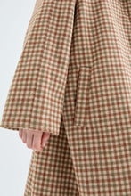 Midi Flannel Coat with Checkered Print