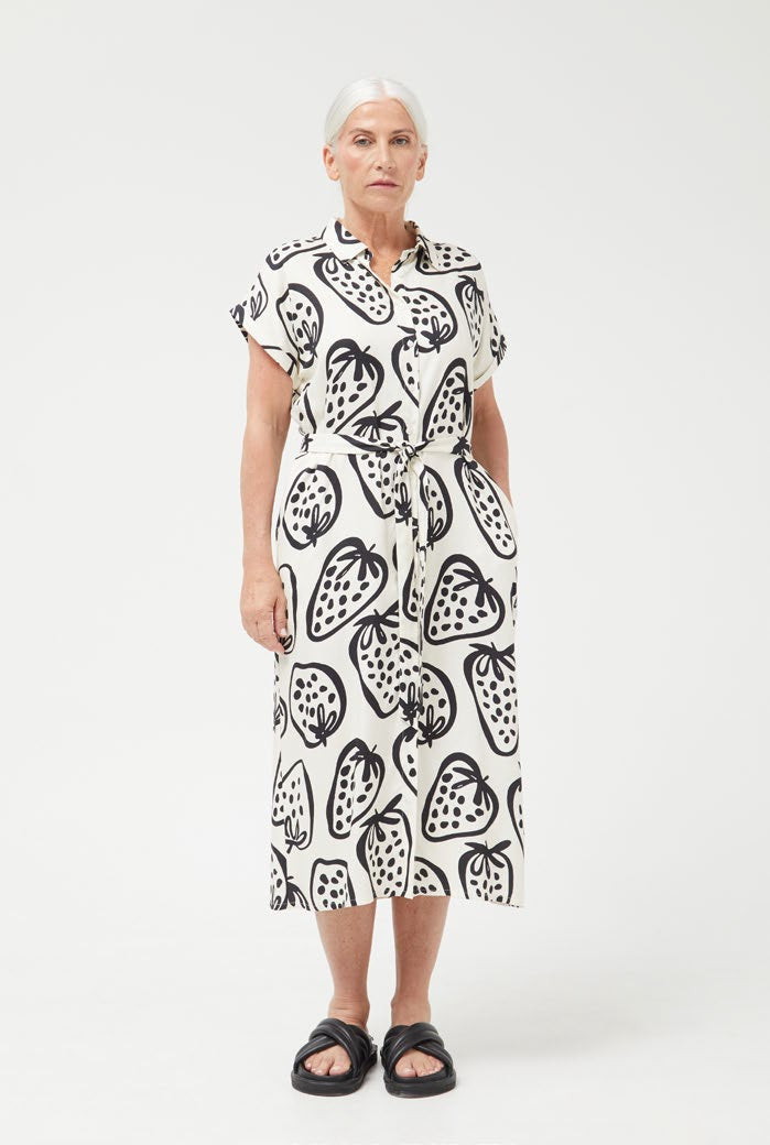 strawberry print midi dress Strawberries Midi Dress Shirt with Strawberry Print