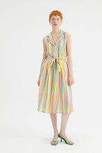 Stripe Print Midi Shirt Dress