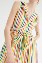 Stripe Print Midi Shirt Dress